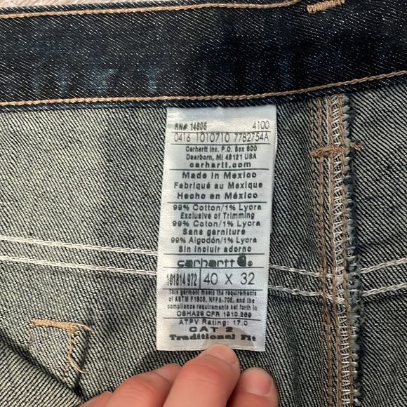 Men’s Carhartt FR 40x32 Cotton Jeans - Picture 3 of 7